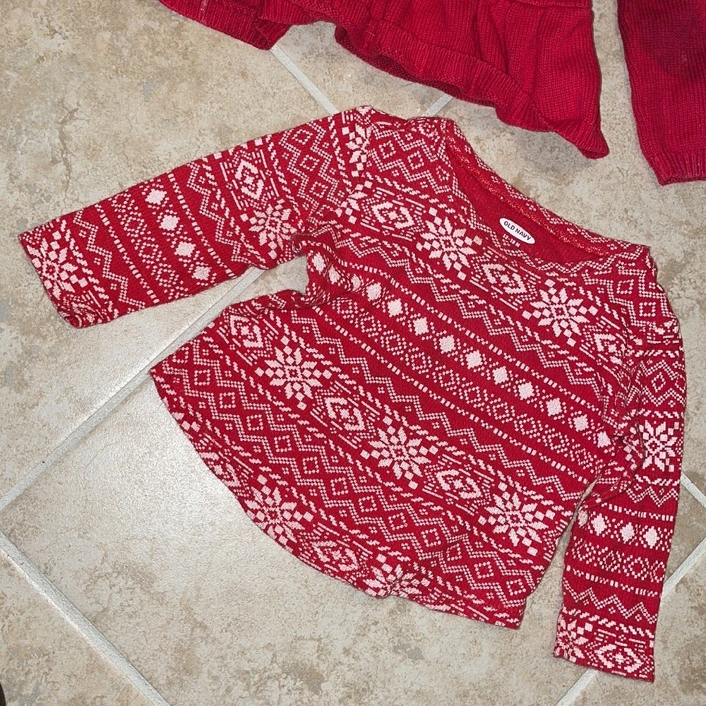 2 Piece Toddler girl’s Christmas Holiday Sweater Tops Size 12-18 months​ - Picture 6 of 8